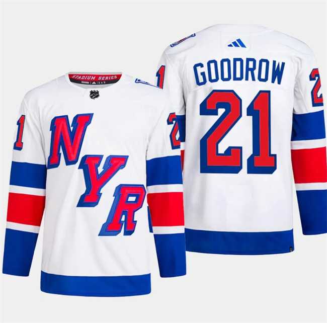 Men's New York Rangers #21 Barclay Goodrow White 2024 Stadium Series Stitched Jersey Dzhi
